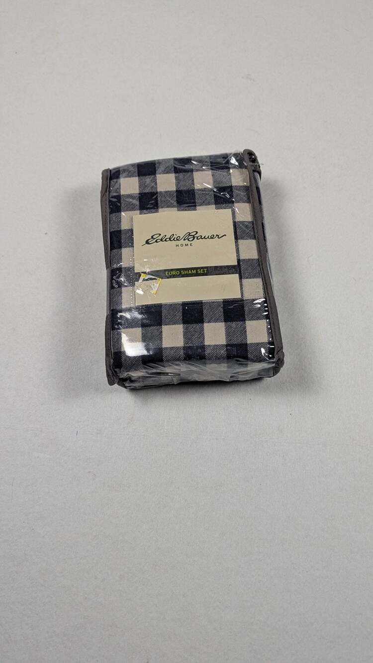 Eddie Bauer Kingston Navy Plaid Euro Sham Set